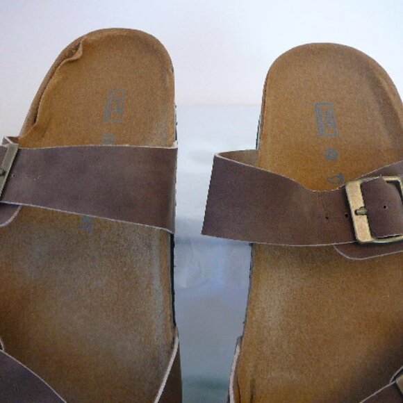 Hofeny Soft Footbed Sled Women's Brown Slip On Sandals-Size 10-NIB - Picture 3 of 9